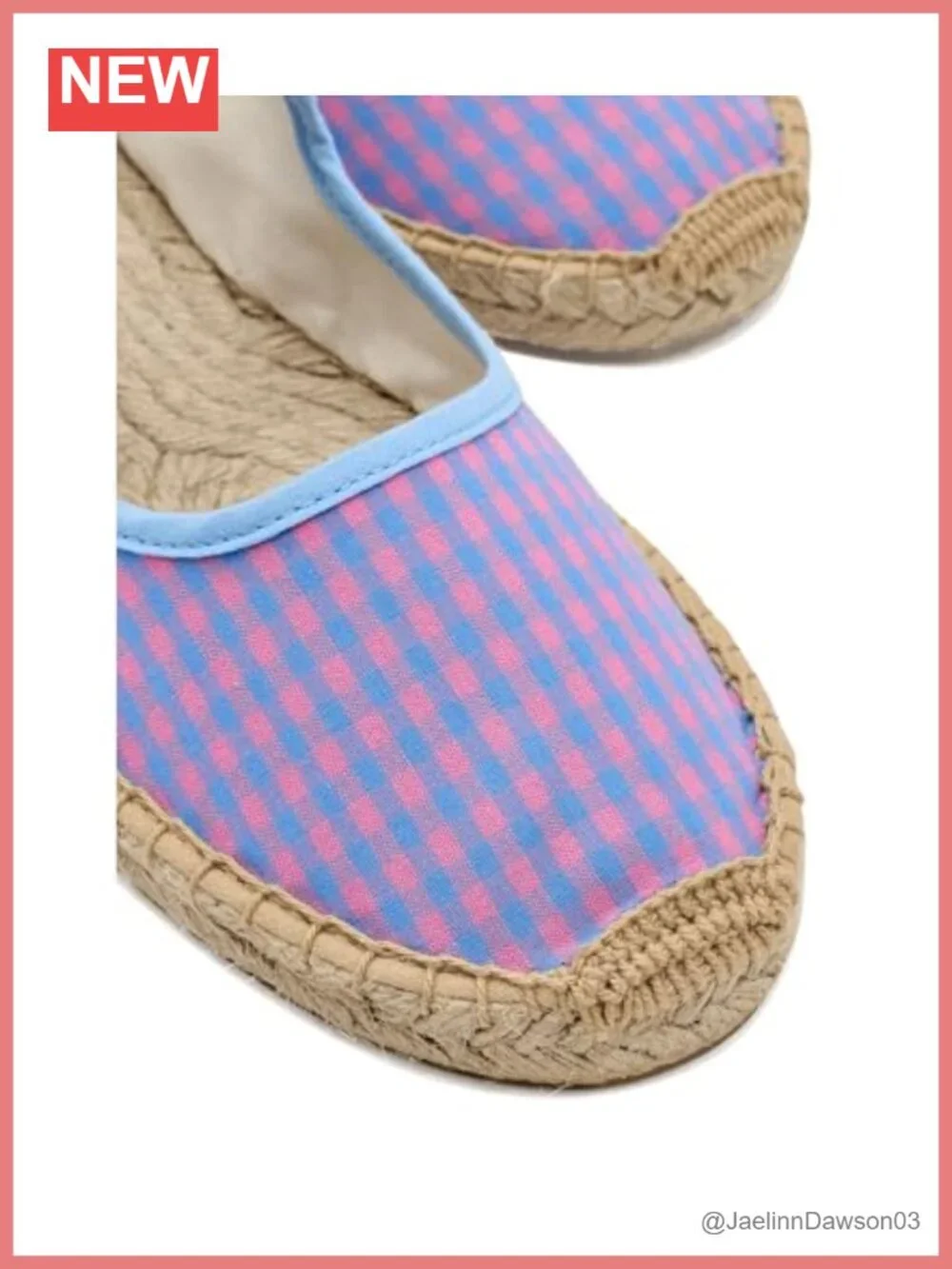 Vichy Mary Jane Espadrille with Cotton Upper and Jute Sole